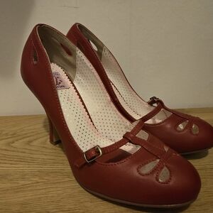 Chic Red Leather Heels